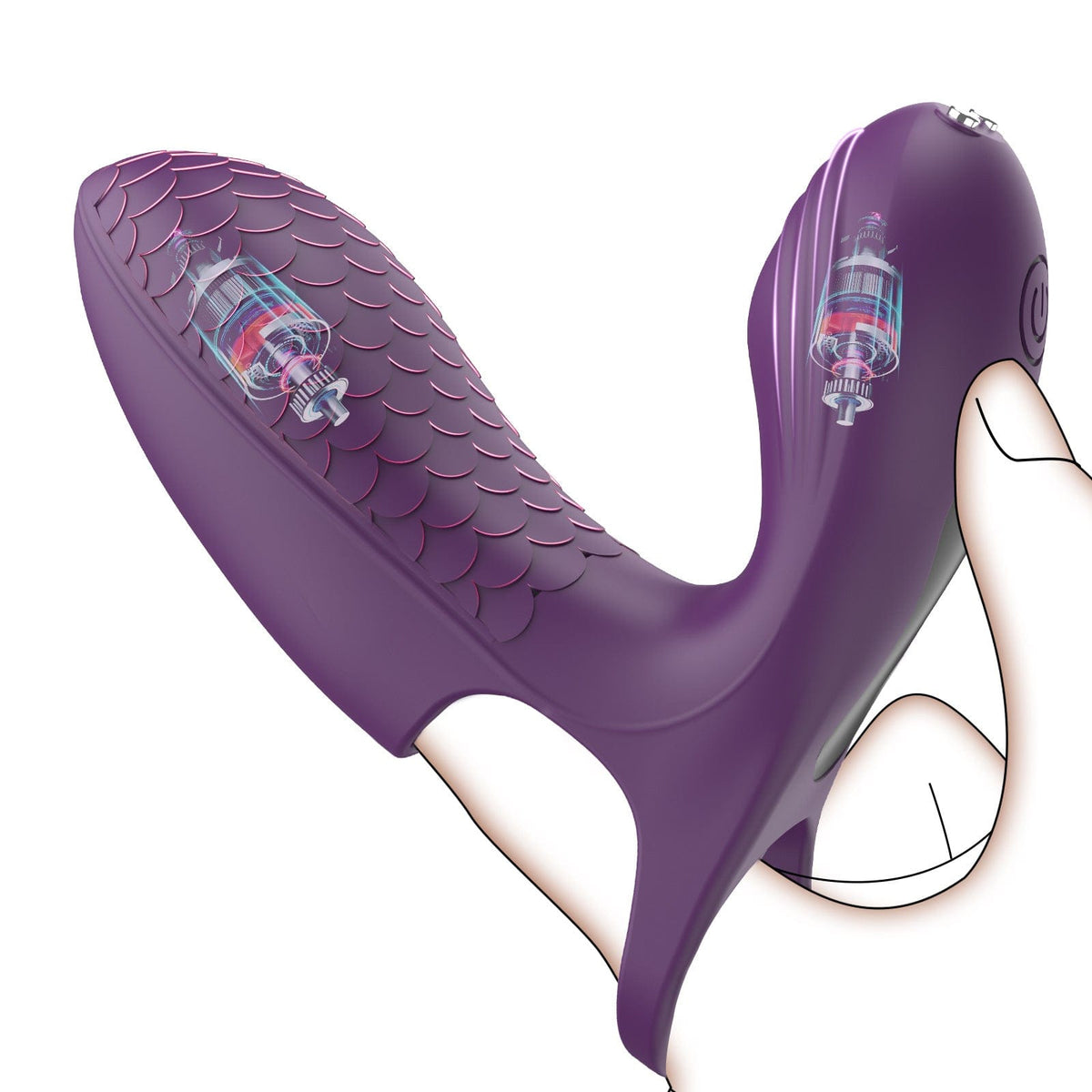 Vibrador de dedo 2 en 1 con doble vibración mejorado para estimulación del punto G y el clítoris.