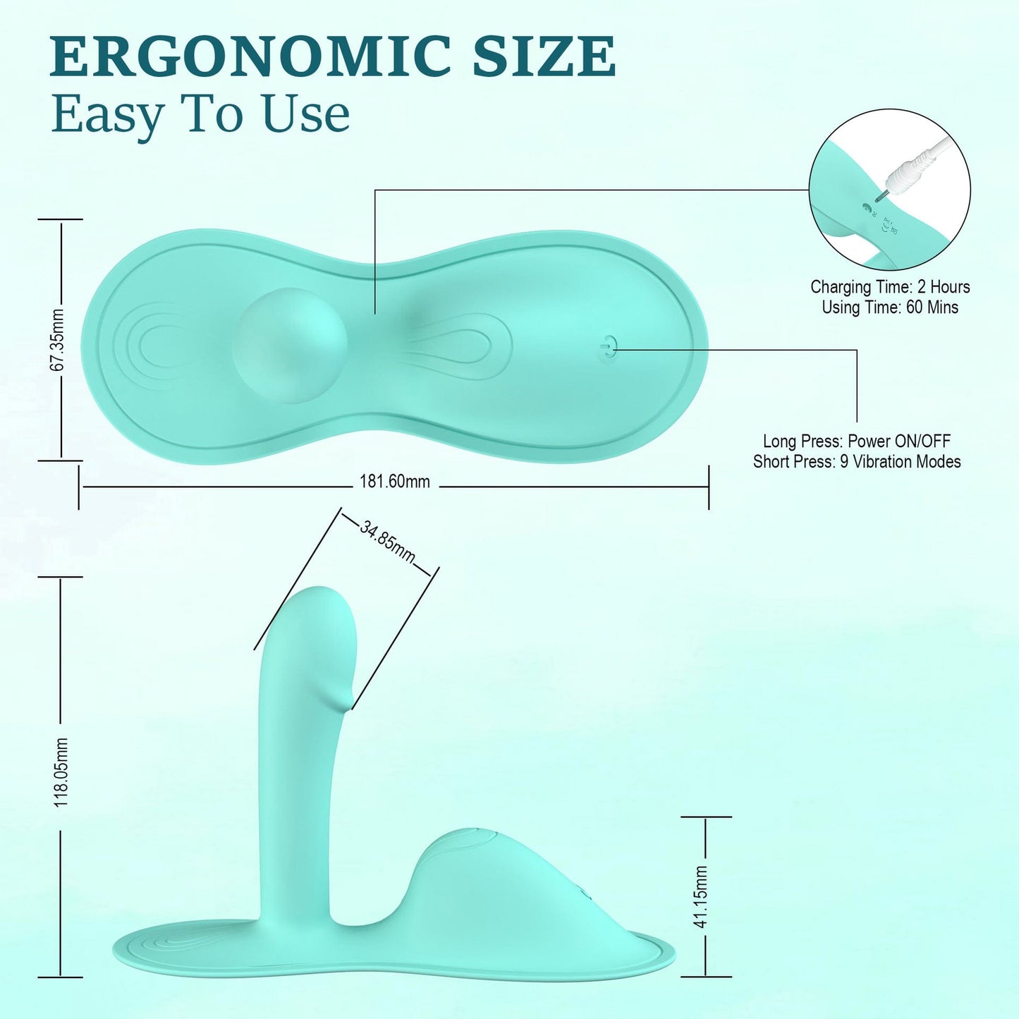Vibrador de punto G con cojín estilo cabalgata para una estimulación intensa del clítoris y el punto G anal con aplicación