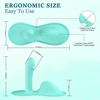 Vibrador de punto G con cojín estilo cabalgata para una estimulación intensa del clítoris y el punto G anal con aplicación