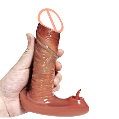 Vibrador consolador de empuje realista, masajeador de clítoris y punto G portátil 