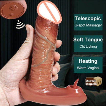Vibrador consolador de empuje realista, masajeador de clítoris y punto G portátil 