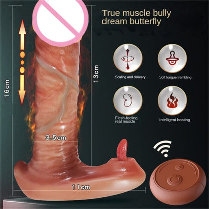 Vibrador consolador de empuje realista, masajeador de clítoris y punto G portátil 
