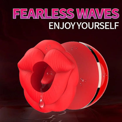 Rose Lip Suction Tongue Licking Massager Clitoral Stimulator