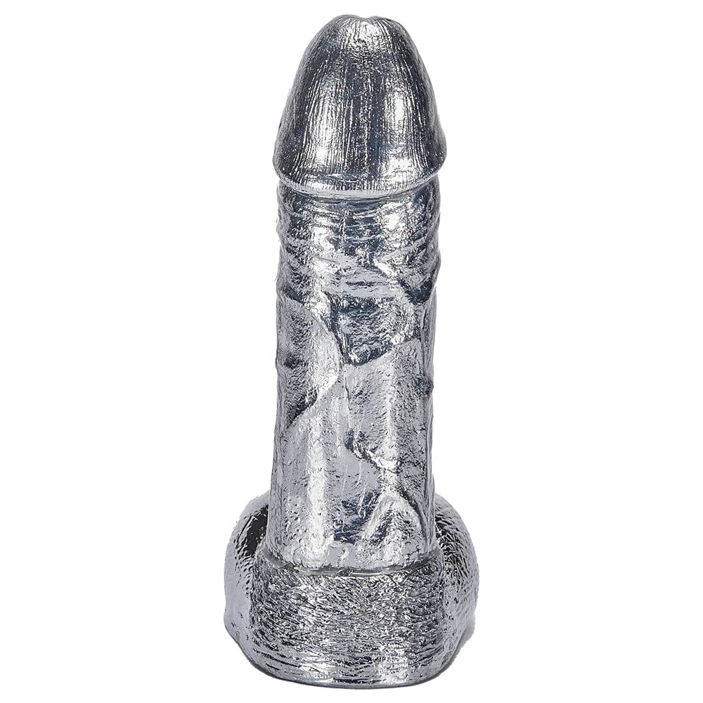 Arĝenta Dildo 6.8-cola G-punkta Monstra Metala Dildo Seksa Ludilo por Virinoj