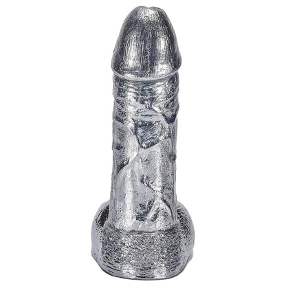 Arĝenta Dildo 6.8-cola G-punkta Monstra Metala Dildo Seksa Ludilo por Virinoj
