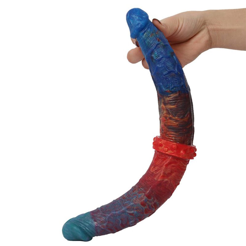 Consolador anal de silicona líquida de doble punta y colorido