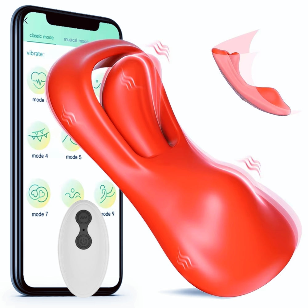 Lango-Portebla Klitora Stimula Vibrilo kun Teleregilo kaj APP-Regilo