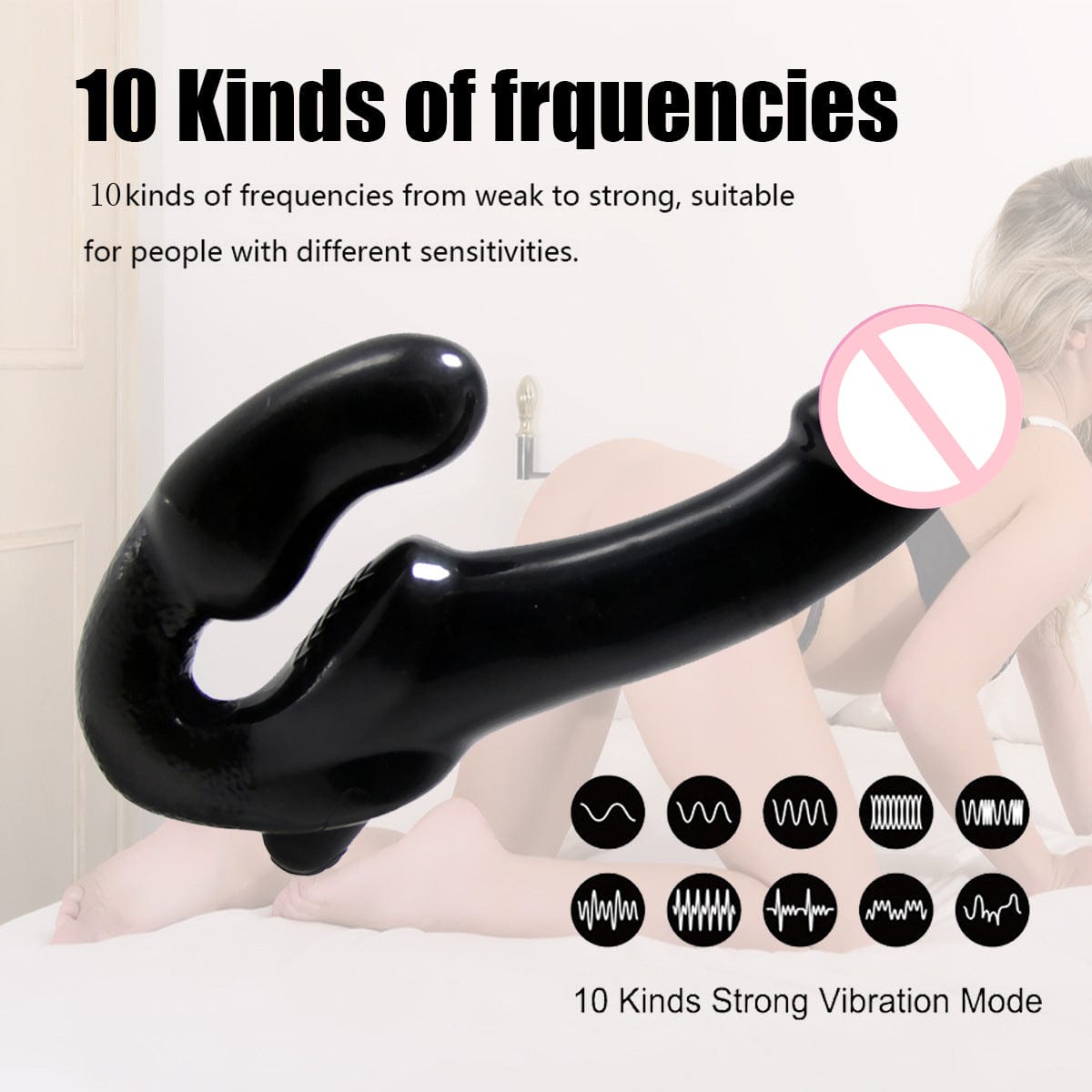 10-Frekvenca Vibranta Teleregilo Duobla Fina Portebla Dildo 