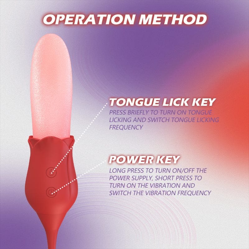 Mia 2-in-1 Upgraded Tongue-licking Rose Toy With Licking Bullet Vibrator