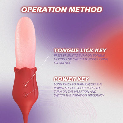Mia 2-in-1 Upgraded Tongue-licking Rose Toy With Licking Bullet Vibrator