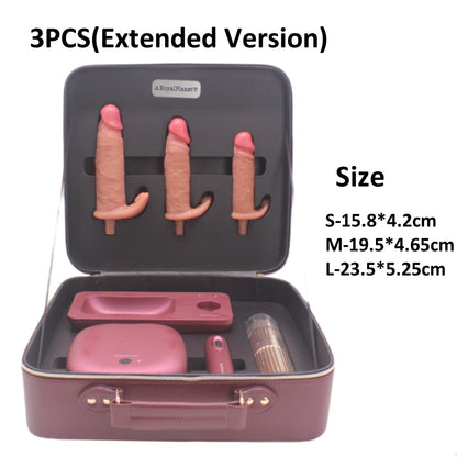 Aŭtomata Puŝanta Vibrada Dildo Seksa Maŝino Aro Kun Stokado-Skatolo
