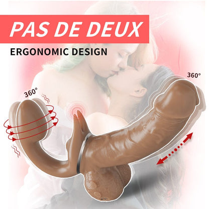 Consolador doble femenino con 10 frecuencias variables, vibrador de clítoris 