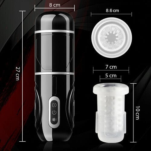 Masturbador masculino PowerKing ultra técnico con manos libres y 7 modos de rotación telescópicos 