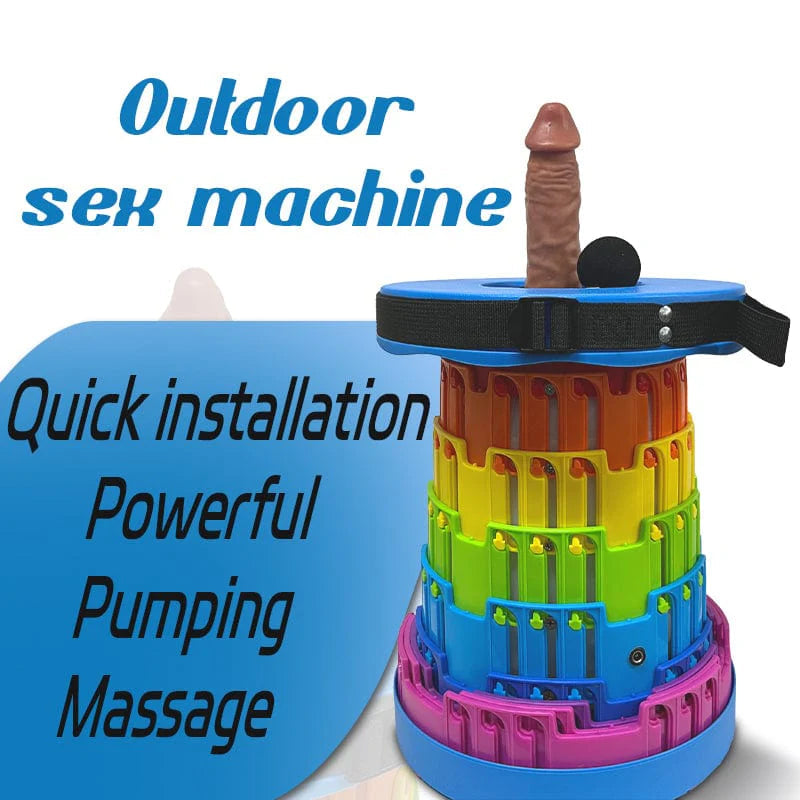 Consolador sexual TOYHEERG Rainbow Telescopic Chair para estimulación al aire libre