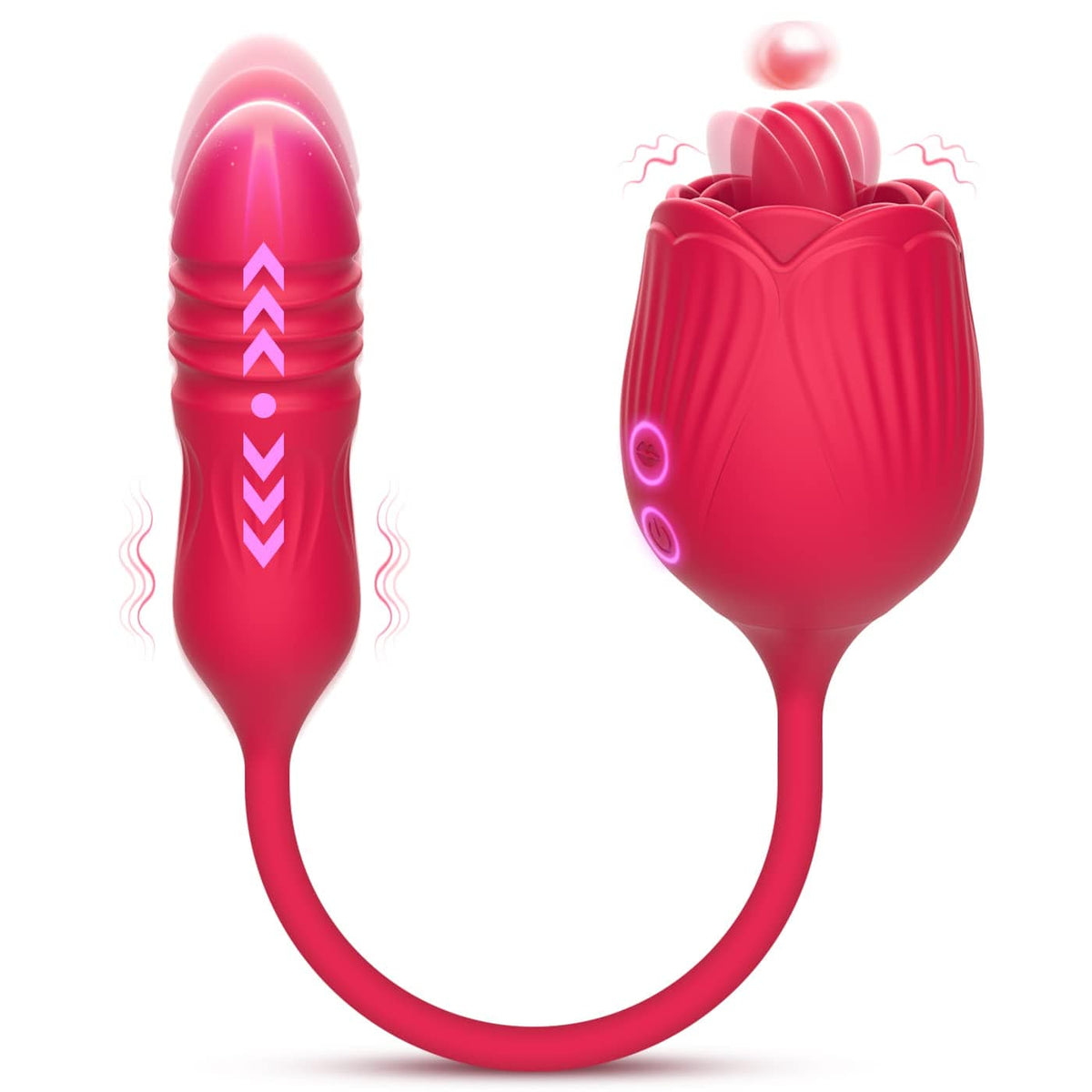 Dispositivo de masturbación telescópico con vibrador de doble cabeza para mujer, con forma de huevo, para lamer la lengua. 