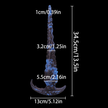 Consolador de 13,5 pulgadas de largo, enorme tapón anal, consoladores con nudo de fantasía monstruosa