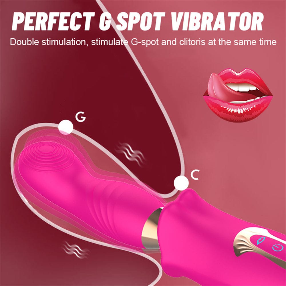 Vibrilo Rose Muncher Bite, G-punkta klitora stimulilo, vaginsuĉa masturbatoro 