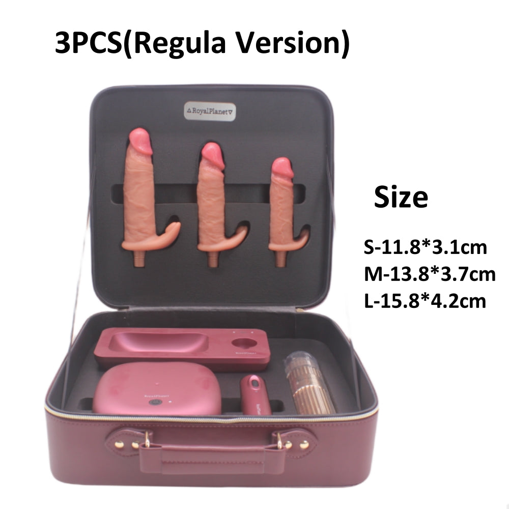 Consolador vibrador con empuje automático, máquina sexual con caja de almacenamiento