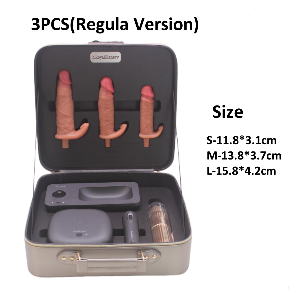 Consolador vibrador con empuje automático, máquina sexual con caja de almacenamiento