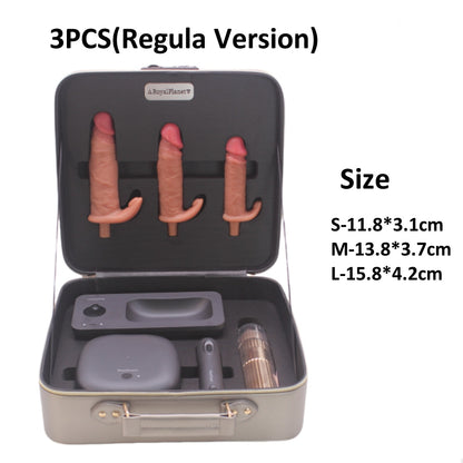 Consolador vibrador con empuje automático, máquina sexual con caja de almacenamiento