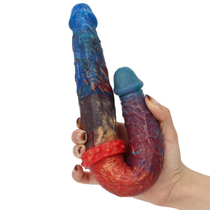 Consolador anal de silicona líquida de doble punta y colorido