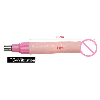 Masturbador femenino con varilla de extensión y accesorios para pene. 