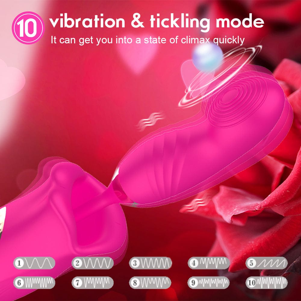 Vibrilo Rose Muncher Bite, G-punkta klitora stimulilo, vaginsuĉa masturbatoro 