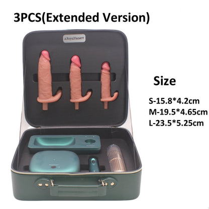 Aŭtomata Puŝanta Vibrada Dildo Seksa Maŝino Aro Kun Stokado-Skatolo