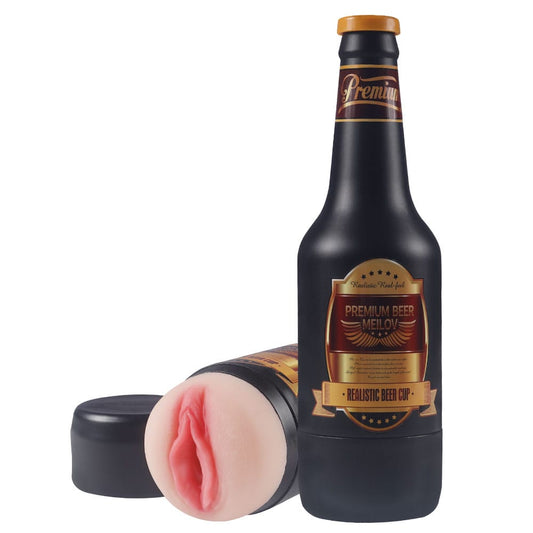 Masturbador masculino, juguete erótico, botella de cerveza portátil. 