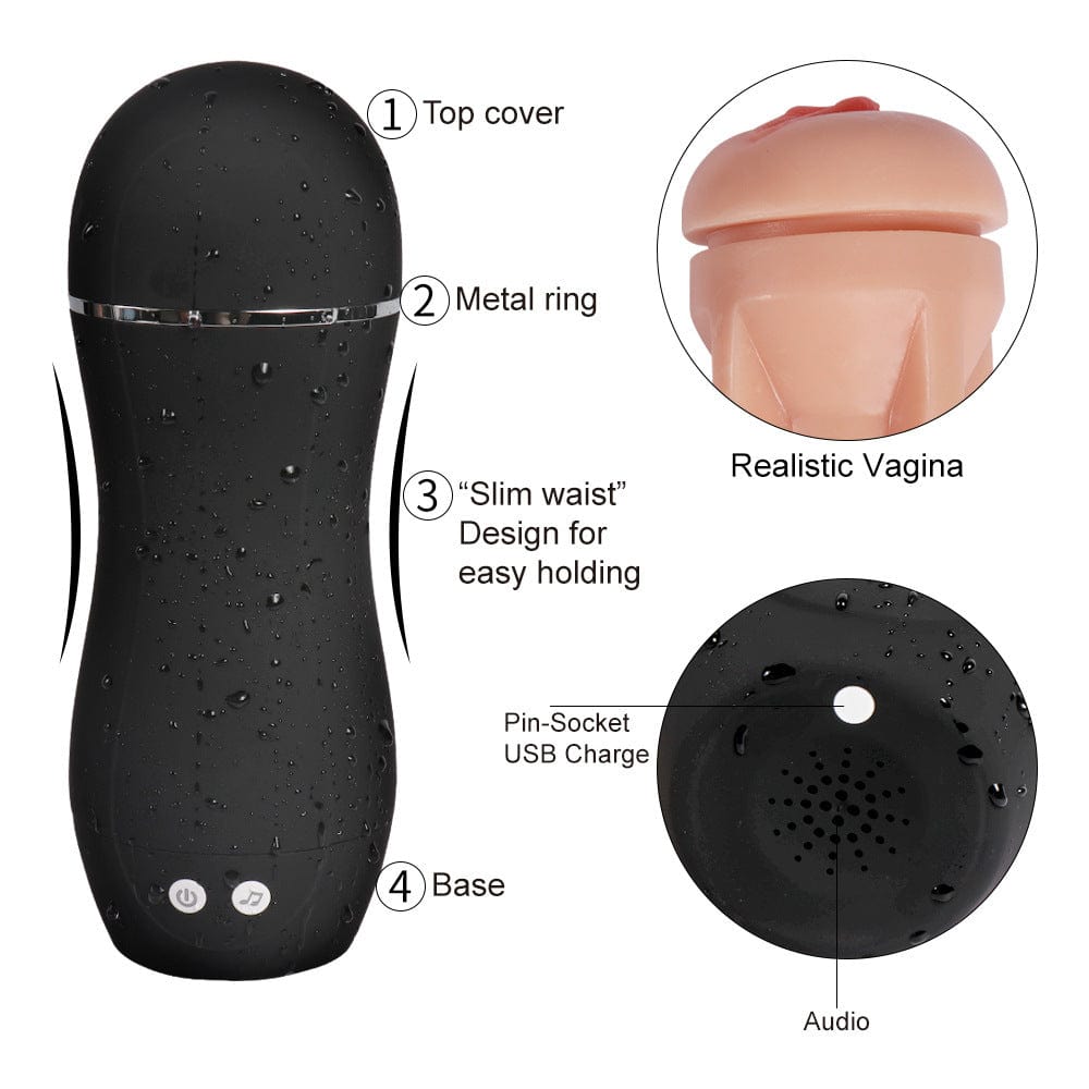 Masturbadores masculinos con 10 vibraciones y gemidos de bolsillo 