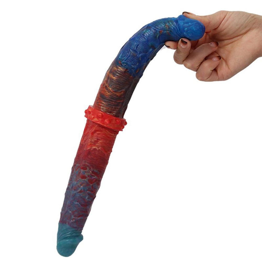 Consolador anal de silicona líquida de doble punta y colorido