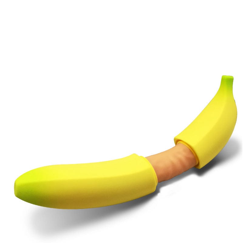 Consolador vibrador tipo plátano realista con pene enorme y punto G 