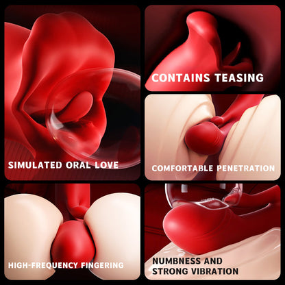 Rose Mucher Lip Biting & Swing Clitoral G Spot Vibrator for Women