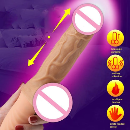 Máquina automática de simulación de vibración y calentamiento con cañón telescópico para mujeres, masturbación masculina 