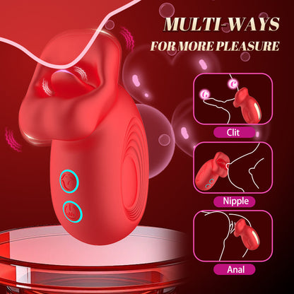 Rose Muncher Mouth Biting Tongue Licker Clitoral Stimulation Vibrator