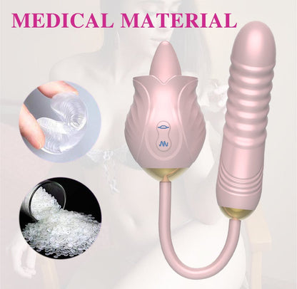 New Rose Toy Warming G-spot Tongue Licking Vibrator