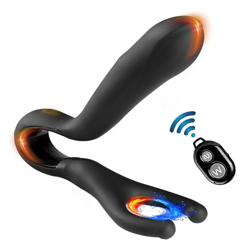 Masajeador de próstata con tapón anal y doble descarga, control remoto inalámbrico, masturbador sexual, productos para adultos. 