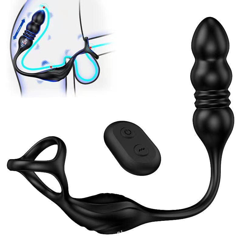 Anala ŝtopilo vibranta penisa ringo anusaj globetoj prostata masaĝilo vibrilo anusaj ludiloj