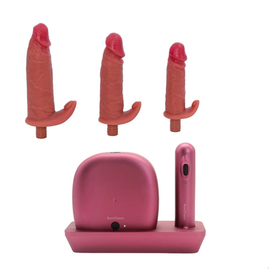 Aŭtomata Puŝanta Vibrada Dildo Seksa Maŝino Aro Kun Stokado-Skatolo