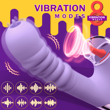 Small Dinosaur Vibrator - Multi-frequency Telescopic Tongue Sucking Clit Stimulation Vibrator