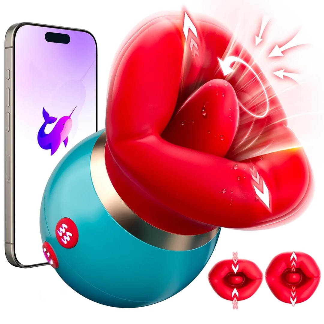3 en 1 Aplikaĵa Teleregilo Grandbuŝa Vibrilo Kun 360° Langolekado &amp; Suĉado &amp; Vibrado