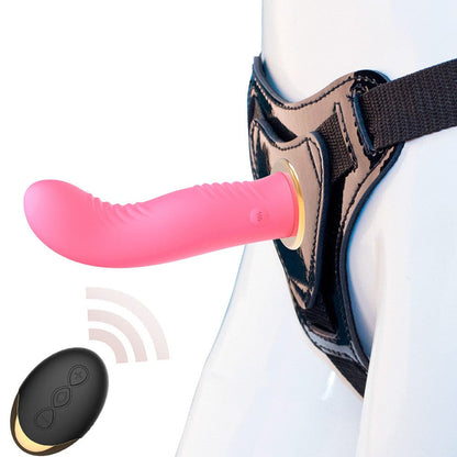 Vibrador con correa y control remoto inalámbrico para parejas