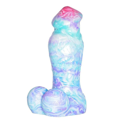 Consolador artificial de silicona con cabeza de hongo suave y colorido