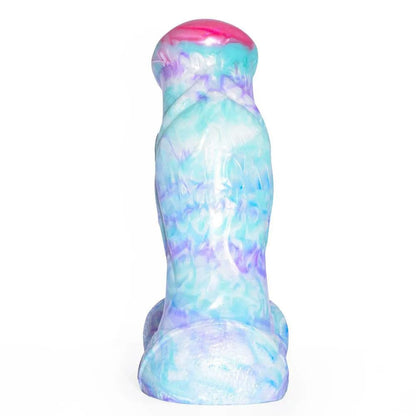 Consolador artificial de silicona con cabeza de hongo suave y colorido