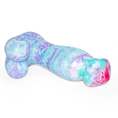 Consolador artificial de silicona con cabeza de hongo suave y colorido